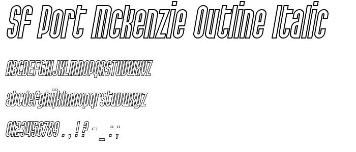 SF Port McKenzie Outline Italic font